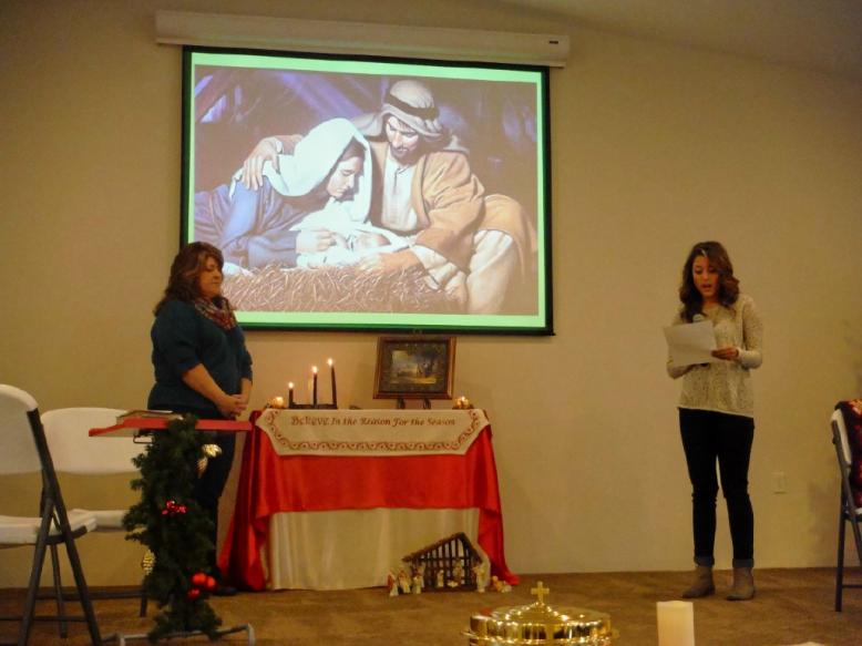 Rebecca & Jade light the third Advent candle