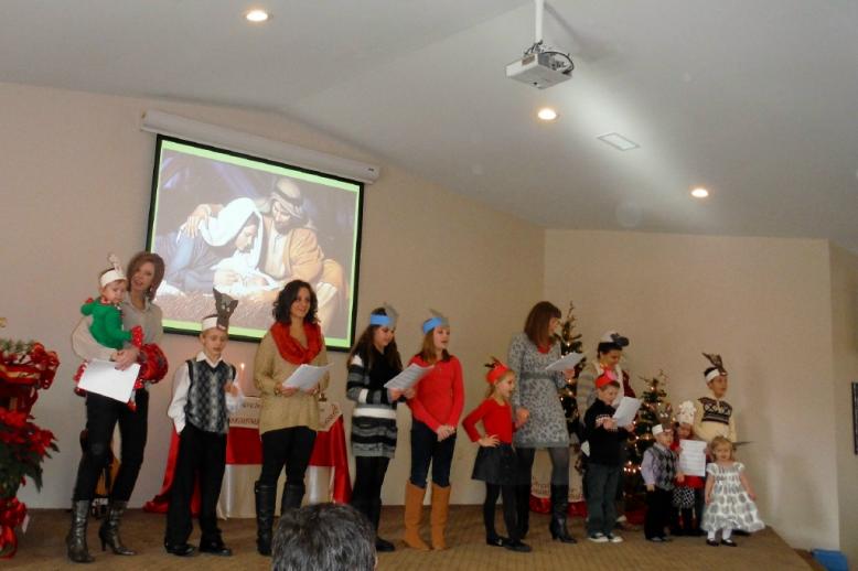 All the children with helpers