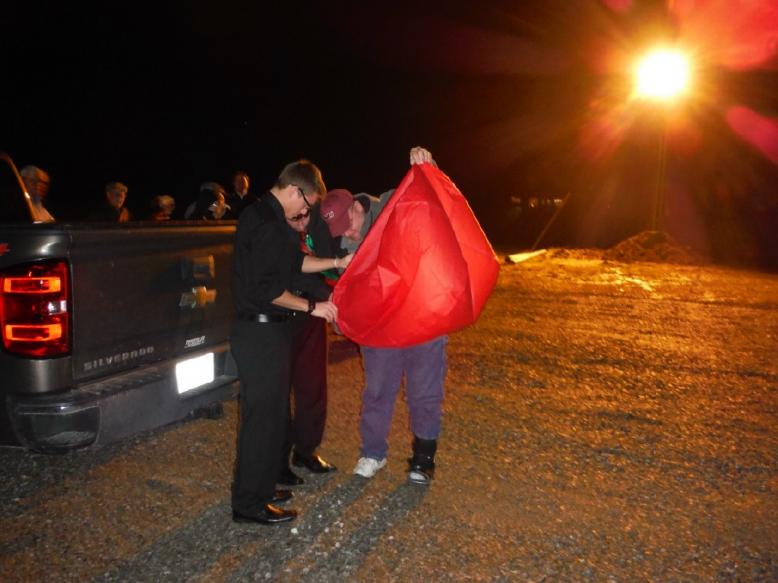 Try as the might, the sky lantern just wouldn't go this year.